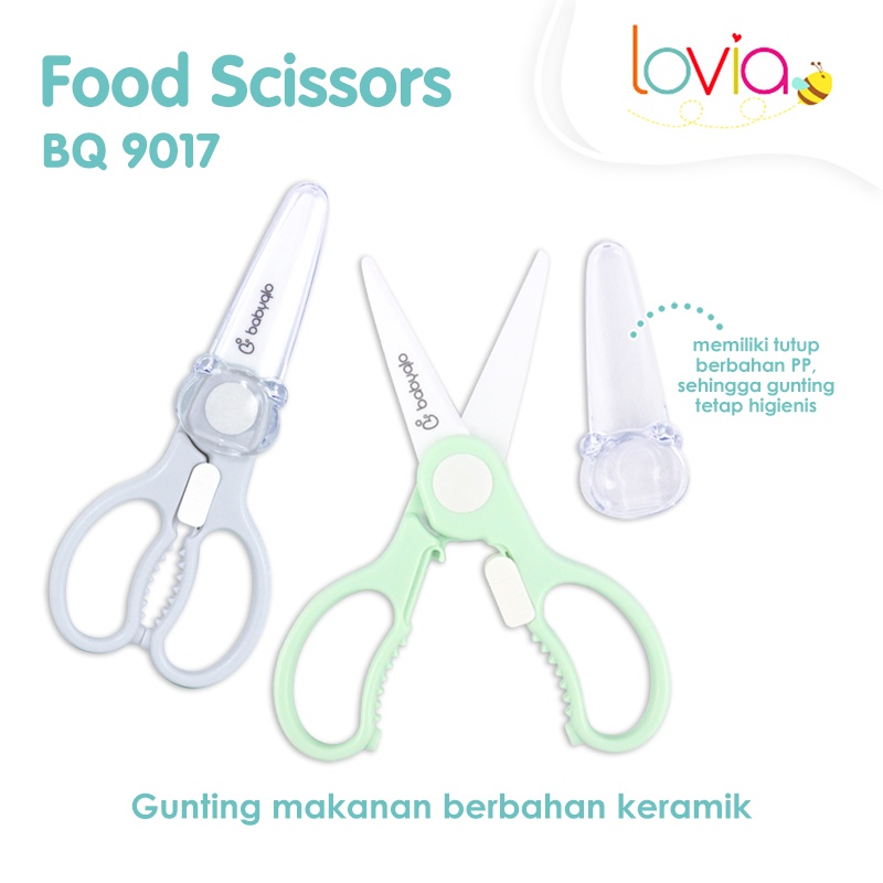 Babyqlo Baby Ceramic Food Scissors / Gunting Makanan Keramik Anak Bayi