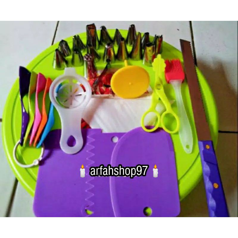 DEKORASI KUE TART MEJA PUTAR TERLENGKAP