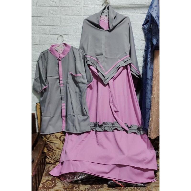 Sarimbit Couple / Family set / (BISA COD)/ baju lebaran / Gamis Mama / Koko Papa, DRESS, BAJU WANITA