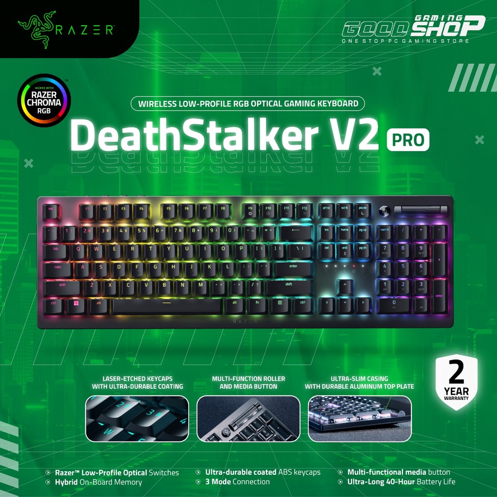 Razer Deathstalker V2 Low Profile Optical Keyborad - Gaming Keyboard