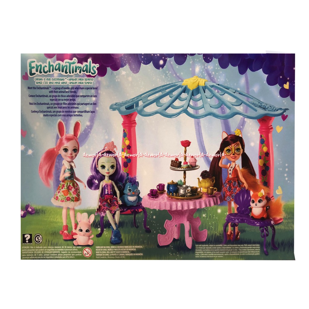 Enchantimals Garden Gazebo Playset Patter Peacock Doll &amp; Flap Figure Boneka Encantimels