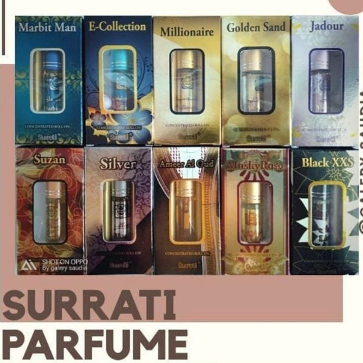 Parfum Surrati 6ml Roll on All Varian | Alcohol Free | Parfum Arab