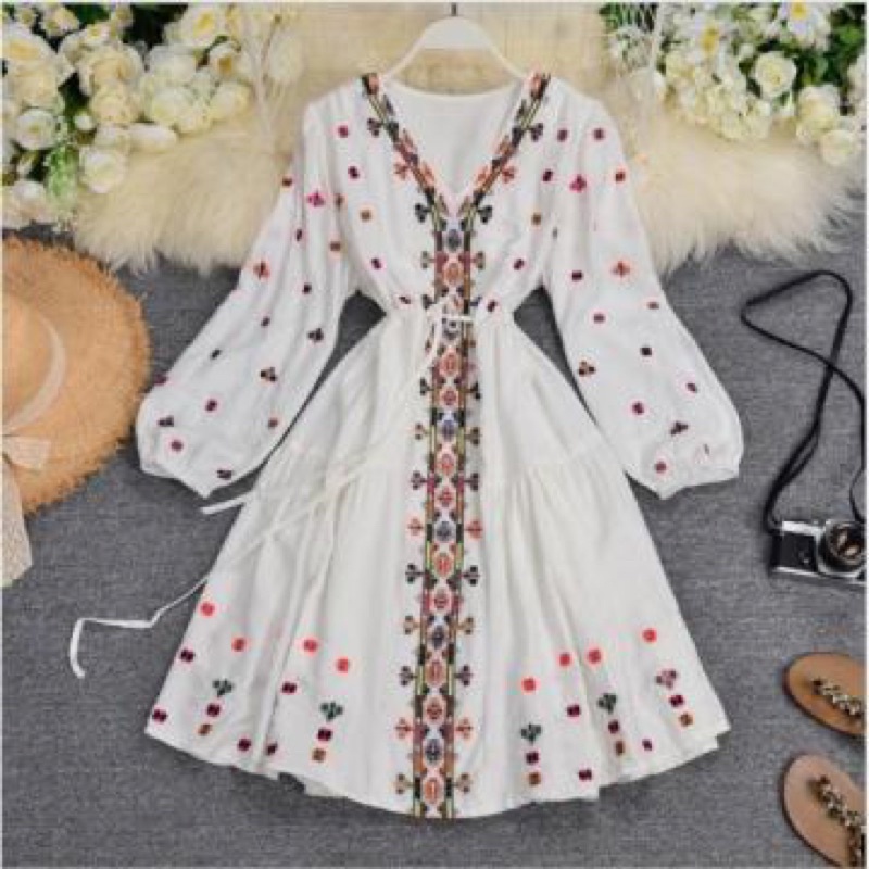 bj007 white tunik dress import