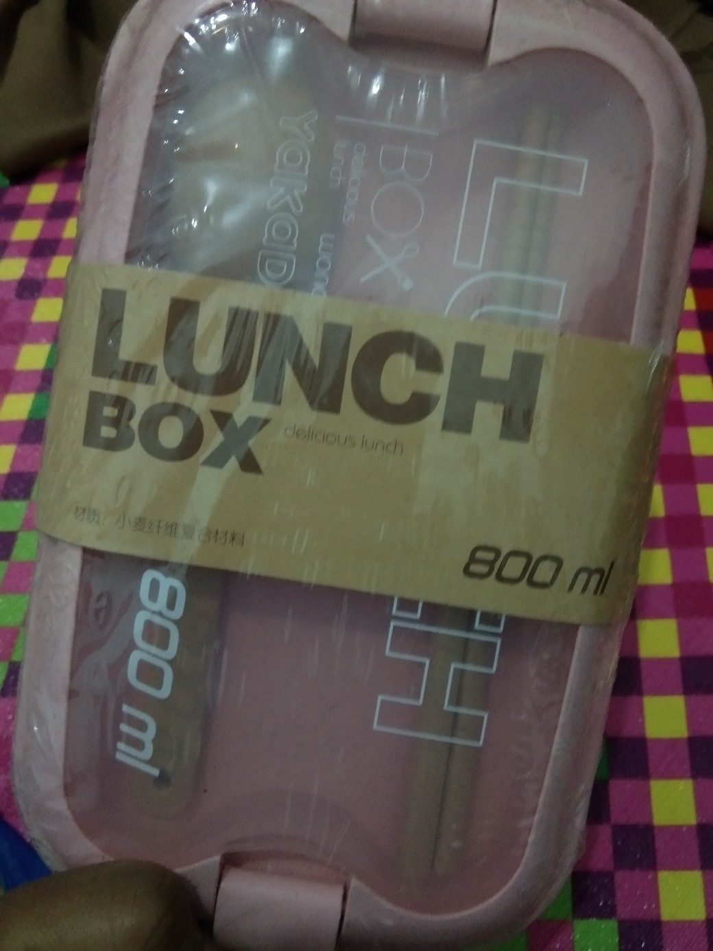 Clearance Sale 3.3 Kotak Makan Bento Jerami Gandum Alami Bahan Wheat Free Sendok Dan Sumpit Cuc-180