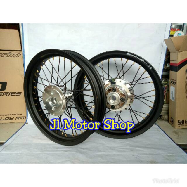 Sepaket Velg Tapak Lebar New Megapro - CB 150 R Megapro Primus Verza Tiger Supra GTR Tapak Lebar