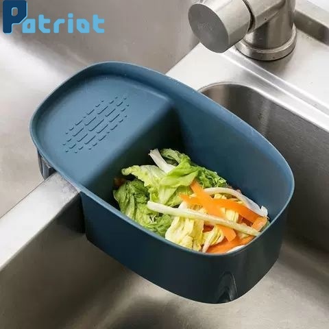 Kitchen Sink Drainer Drain Basket / Leftovers Hanging Basket   Sponge Holder for Kitchen Bathroom Storage Organizer