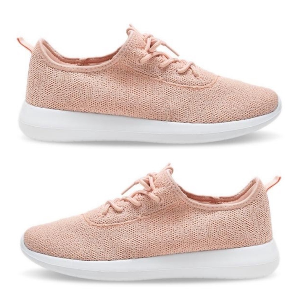 soft pink sneakers