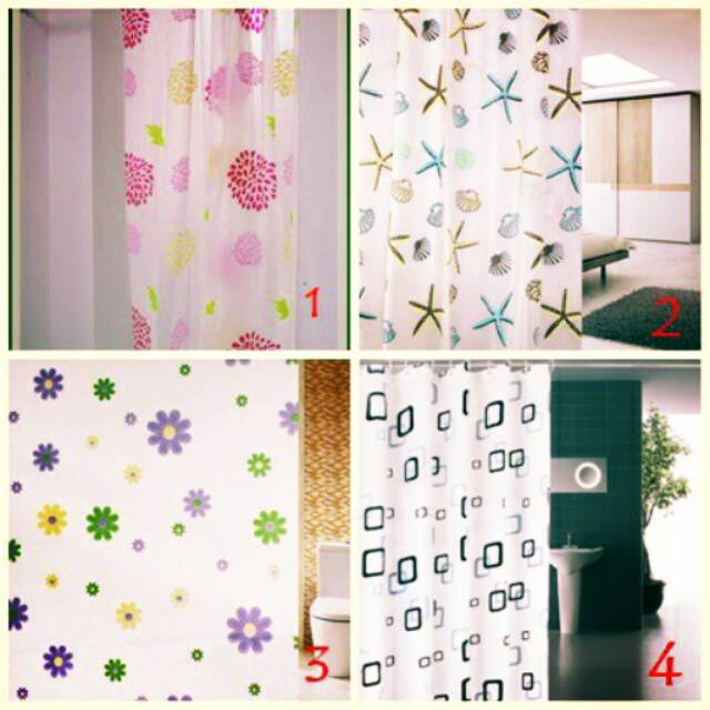Tirai Kamar Mandi Motif Cantik
