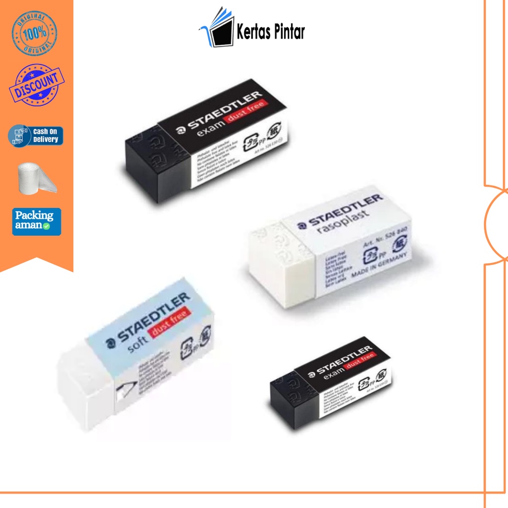 

PENGHAPUS STAEDTLER HITAM PUTIH DUST FREE EXAM