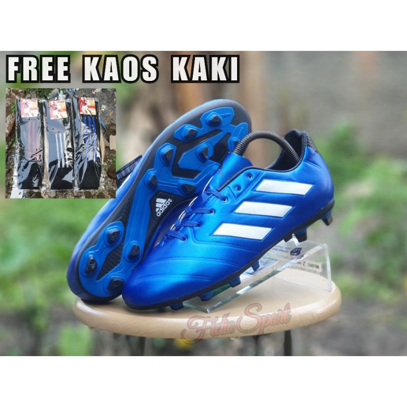 ADIDAS GOLETTO FIRM GROUND FOOTBALL BOOTS BLUE / SEPATU BOLA ADIDAS GOLETTO IMPOR FREE KAOS KAKI