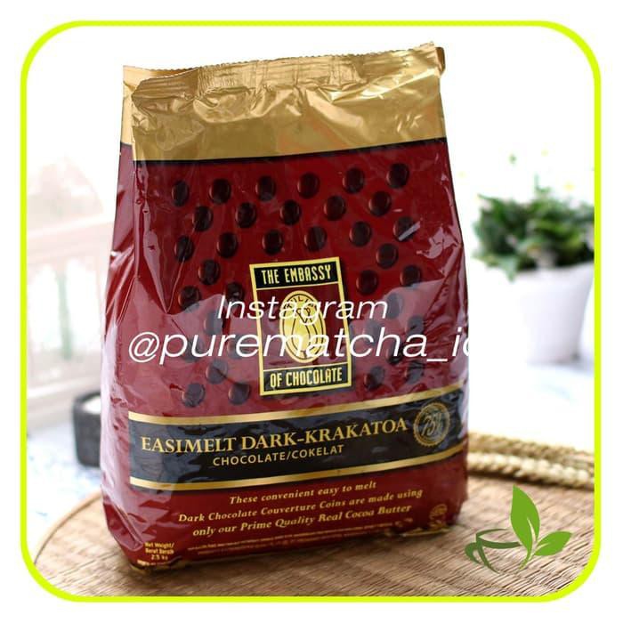 

Tulip Easimelt Dark Krakatoa 75persen coklat kancing button chocolate 2,5kg GROSIR OPEN