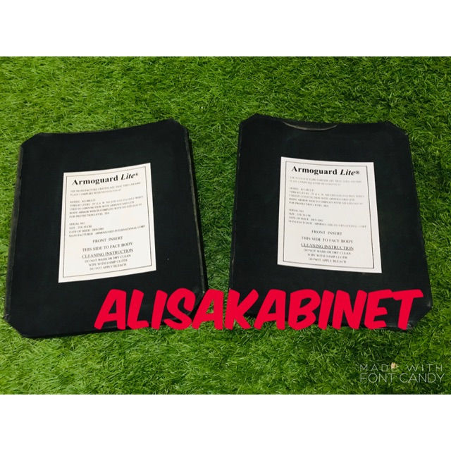 Plat Kevlar Anti Peluru Armoguard Lite level 4 Sepasang