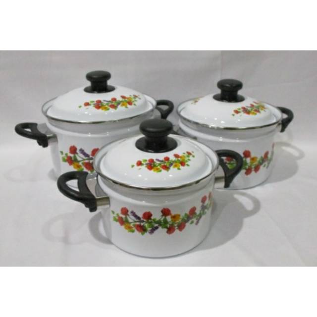 Panci set 16/20 Enamel merk ideal Jamaica