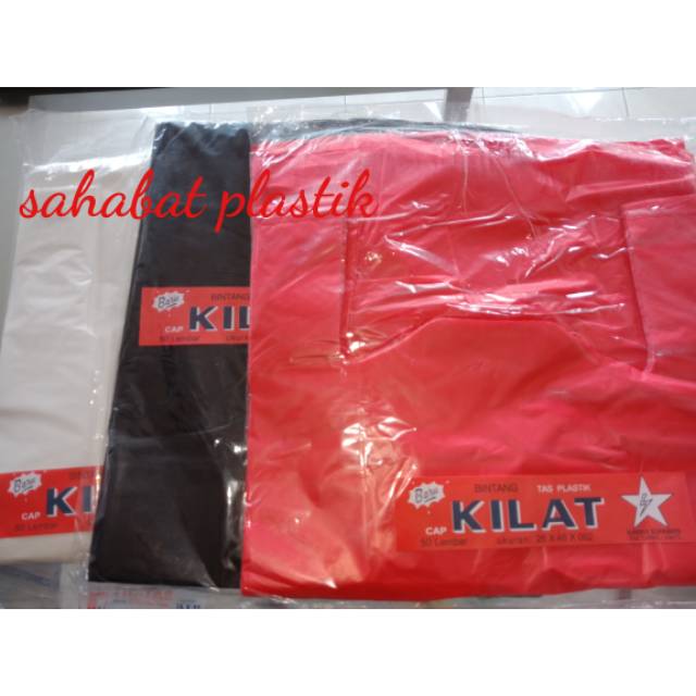 Kantong Plastik Kresek Besar Tebal 03x28x48 cm merk BINTANG KILAT 50 lembar