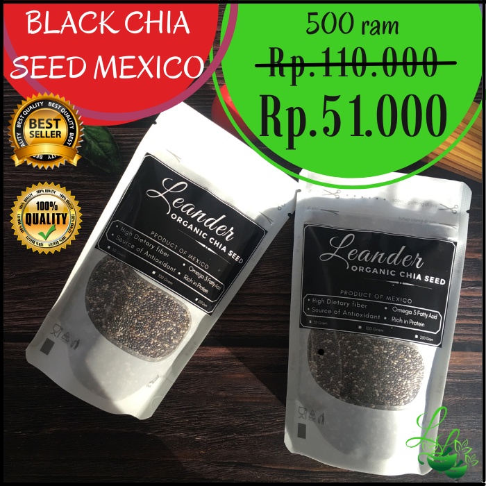 

Chia Seeds 500 gram Chiaseed Chiaseed Chia seeds organic organik black Mexico biji chia murah