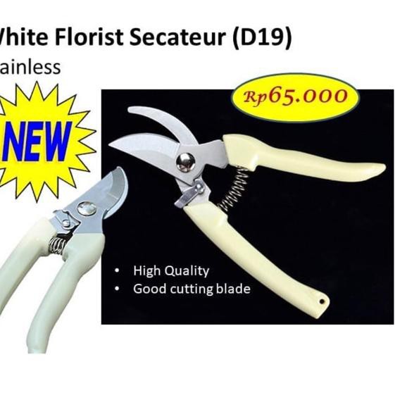 

[Gift] White florist secrature gunting bunga batang miring barang florist
