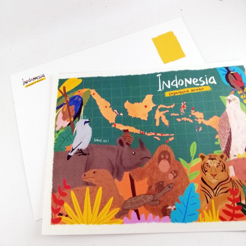 Kartu Pos - Poscard Satwa Langka Indonesia