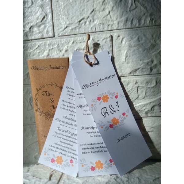 undangan amplop rustik pernikahan/khitanan murah