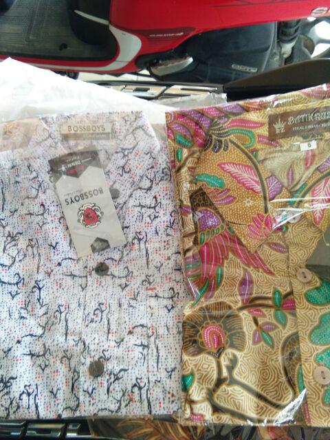 Ruzza Batik Anak Ukuran 0-15 Tahun Kemeja Motif Kembang Kamboja Sogan Kuning Baju Laki-laki