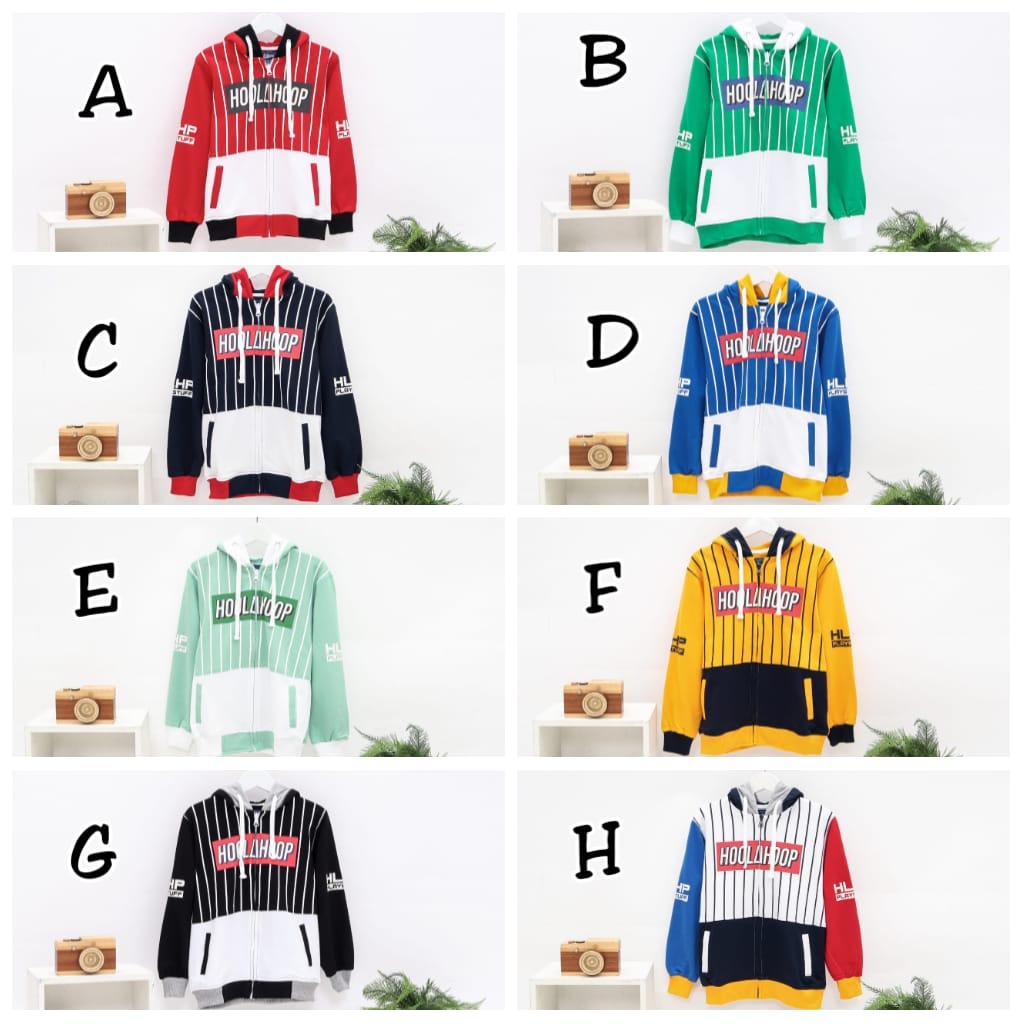 JAKET ANAK HOODIE ZIPPER UNISEX USIA 4-12 TAHUN