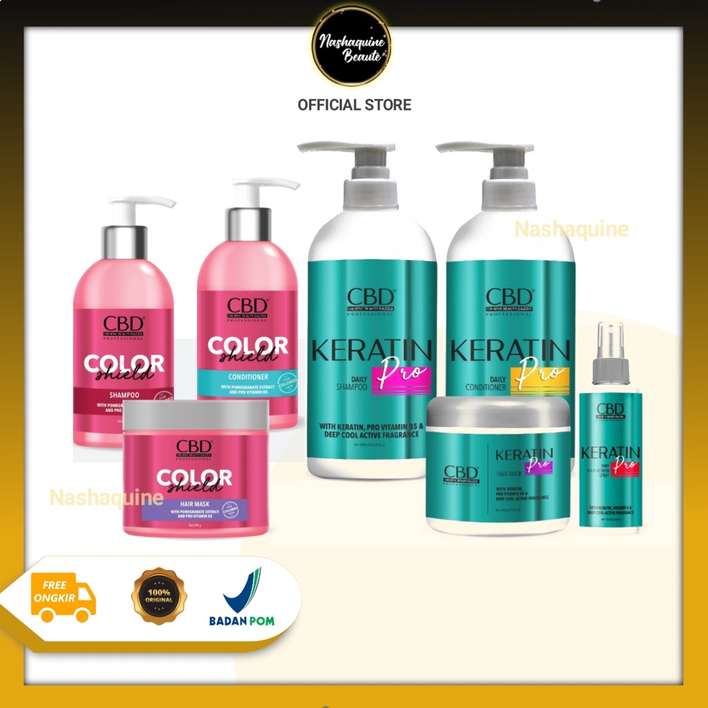 CBD Keratin Pro Color Shield Treatment - Daily Hair Mask | Vitamin Spray | Shampoo | Conditioner | Masker Rambut Shampo Kondisioner