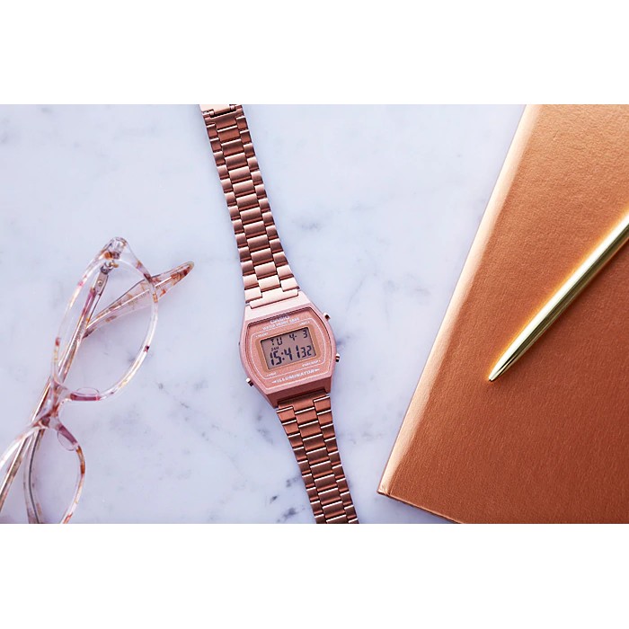 Casio Original B640WC-5A / B-640WC-5A Jam Tangan Unisex Stainless Rose Gold