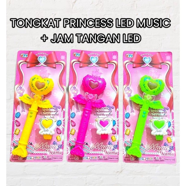 Mainan Tongkat Princess Dan Jam Tangan Magic (Musik &amp; Led) FU1129