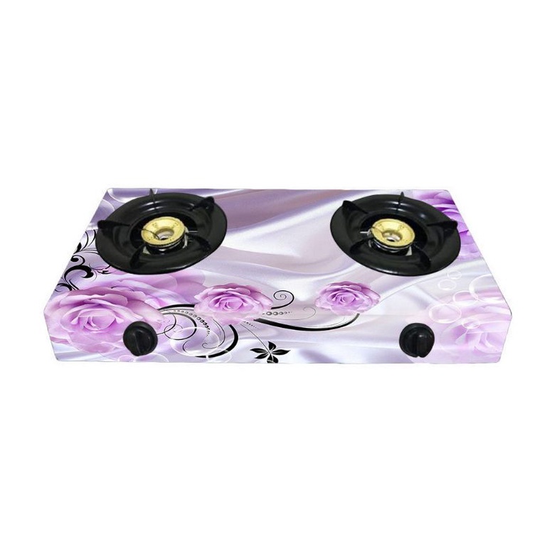 Stiker kompor gas 2 tungku motif Satin Ungu