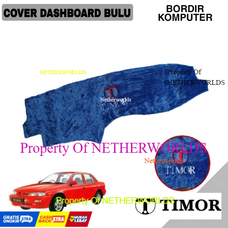 cover Dashboard bulu bordir 3D TIMOR Ekslusif pelindung mobil nasional timor keren