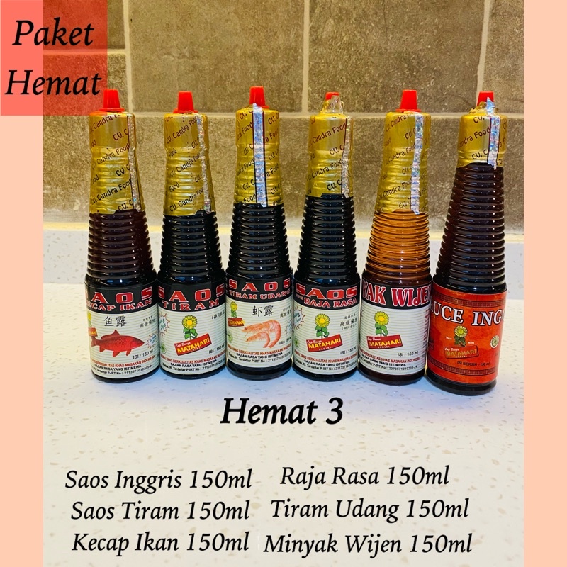 

PAKET HEMAT 3 | CAP BUNGA MATAHARI | HALAL (6 BOTOL)