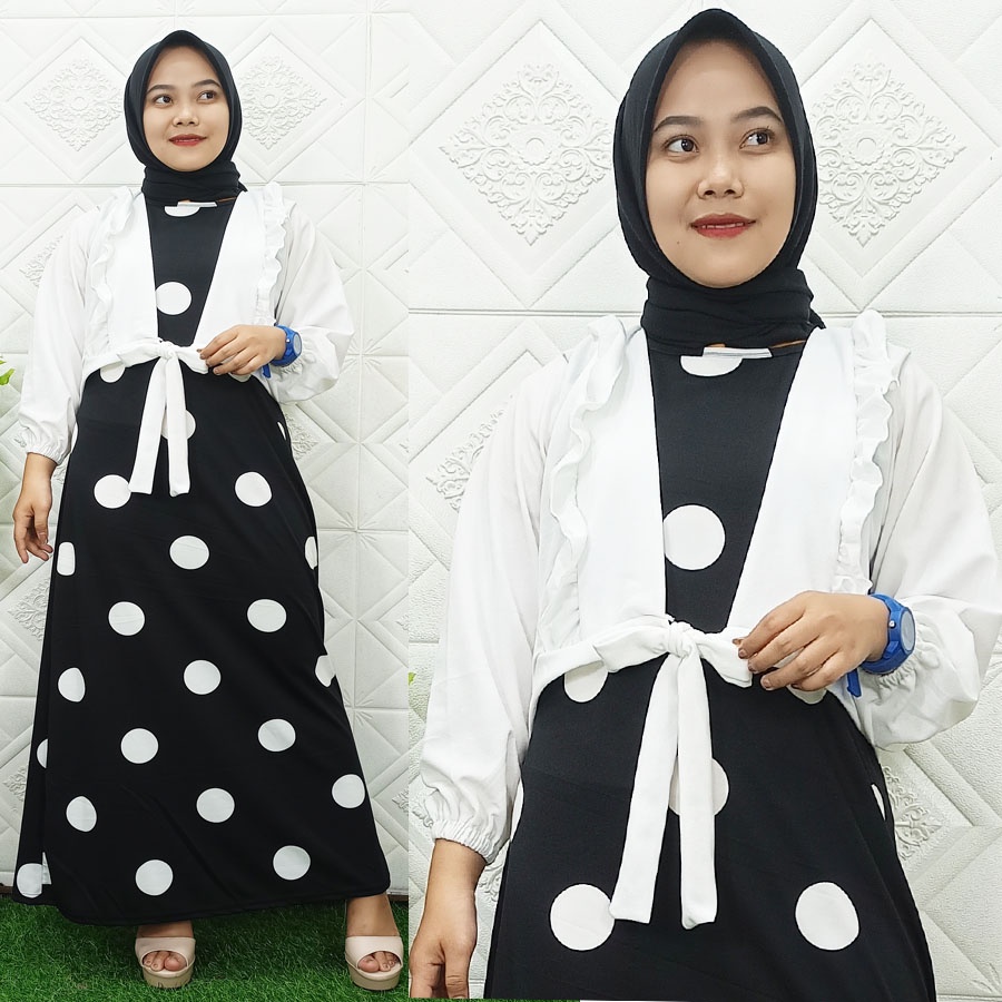 SERAYU DRESS POLKADOT ONDE BESAR SET GL FASHION