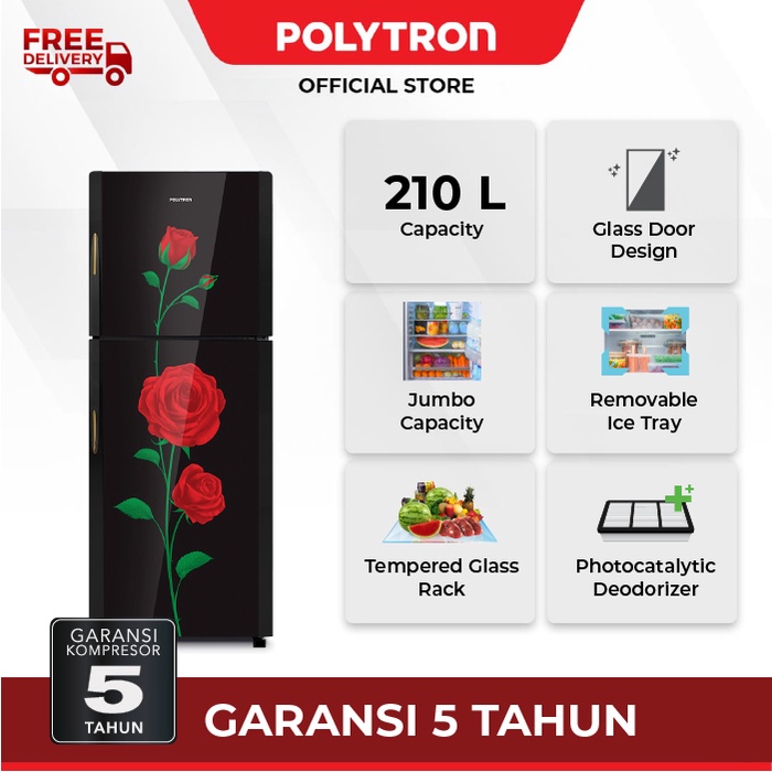 POLYTRON Kulkas 2 Pintu Belleza Varia 210 liter PRM 21DRX (PALEMBANG)