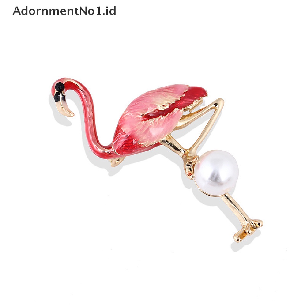 (AdornmentNo1) Bros Pin Enamel Bentuk Flamingo Untuk Pria / Wanita