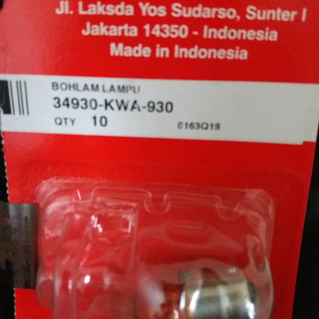 New Produk Bohlam Lampu Lampu Sen 12volt / 10watt 34930-KWA-930 AHM / ORI