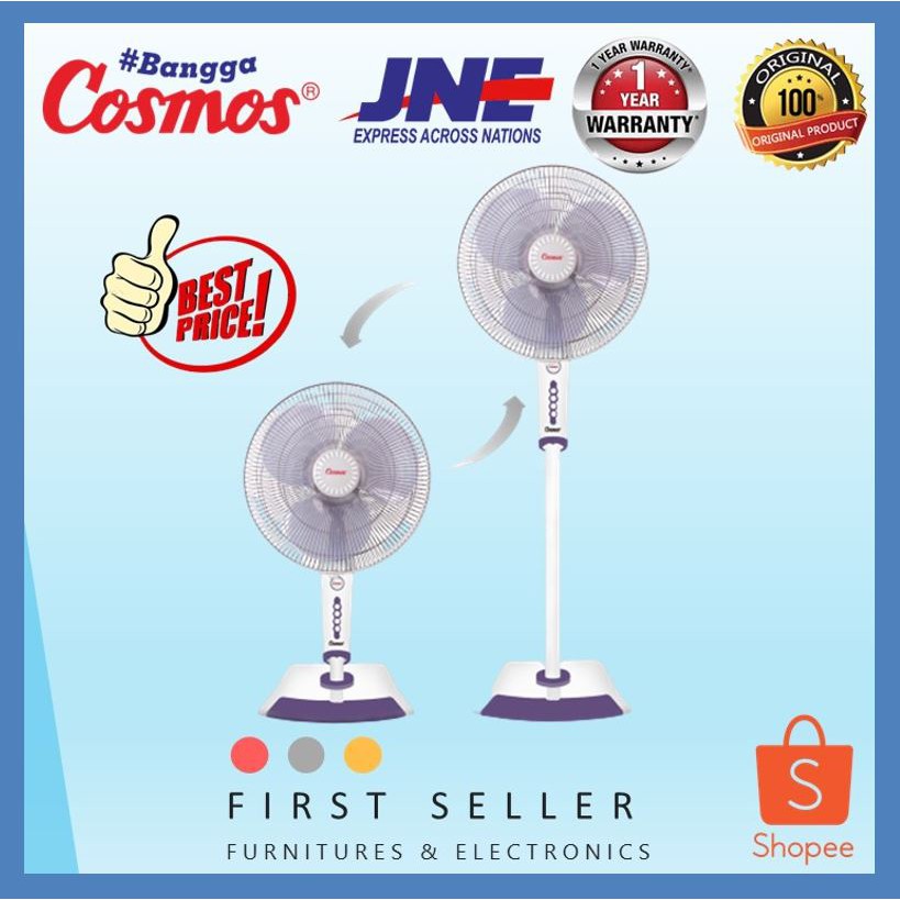 KIPAS ANGIN STAND + DESK FAN / MEJA + BERDIRI 2 IN 1 COSMOS 16-SEN / 16SN / 16 SNQ ORIGINAL 100%