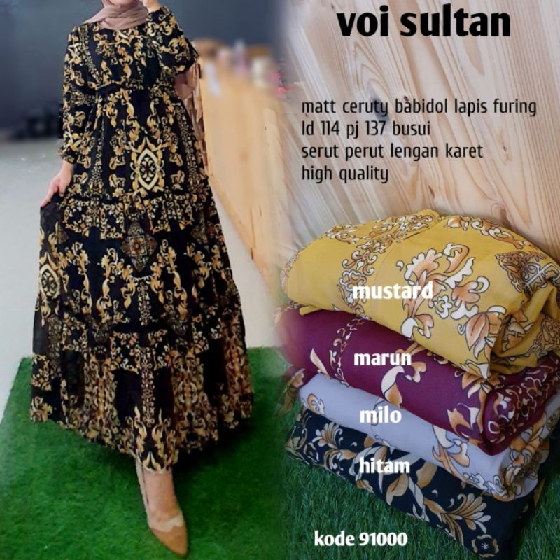 Gamis Sultan Ceruty Printing import
