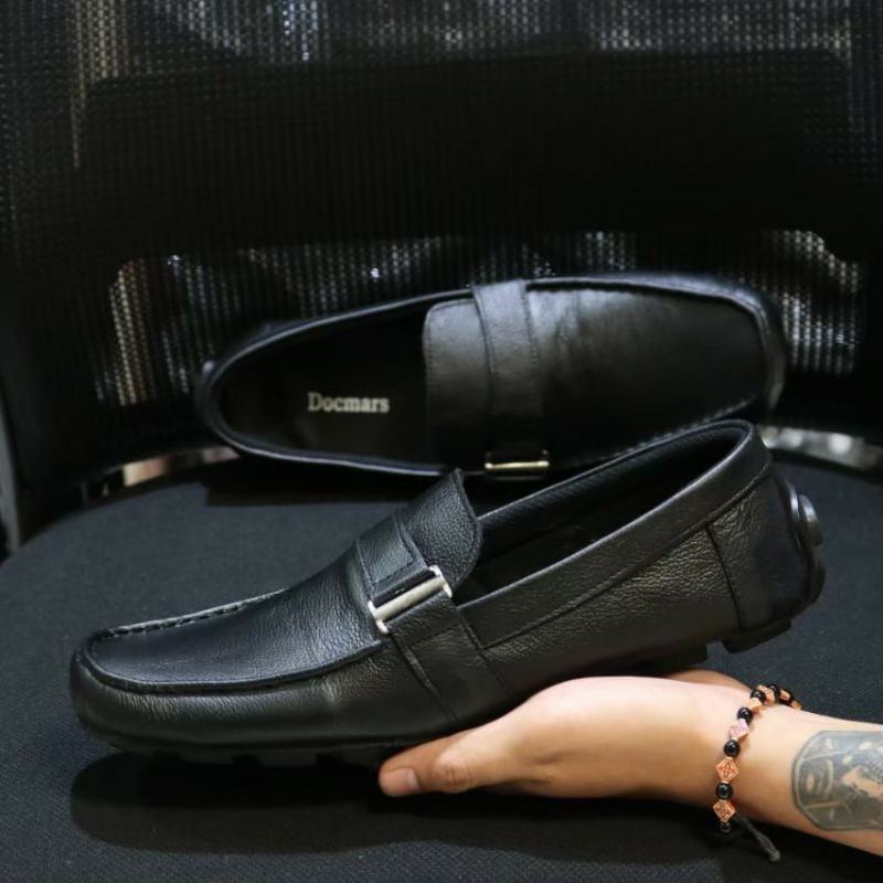 (BAYAR DITEMPAT) DS SEPATU SLIP ON PRIA KULIT ASLI MURAH DOCMARS GESPER IMPORT KERJA KANTOR FORMAL
