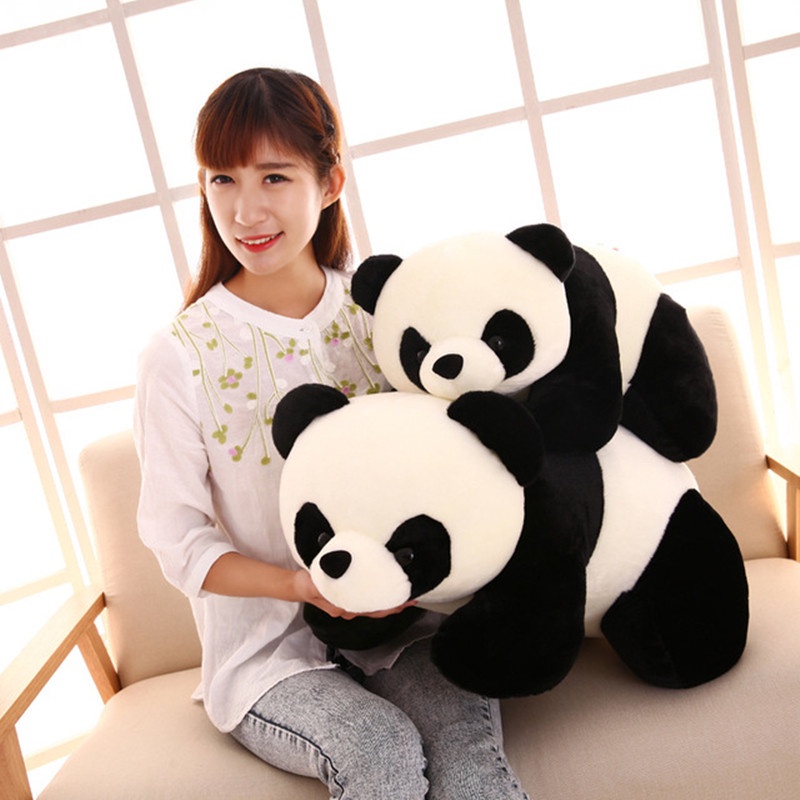 Mainan Boneka Bantal Stuffed Plush Panda 25CM 35CM Bahan Katun PP Untuk Hadiah Ulang Tahun Anak