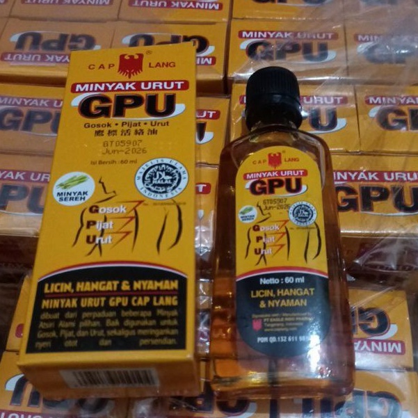 ORIGINAL CAP LANG MINYAK URUT GPU 60 ML / 100 ML MINYAK SEREH URUT GPU