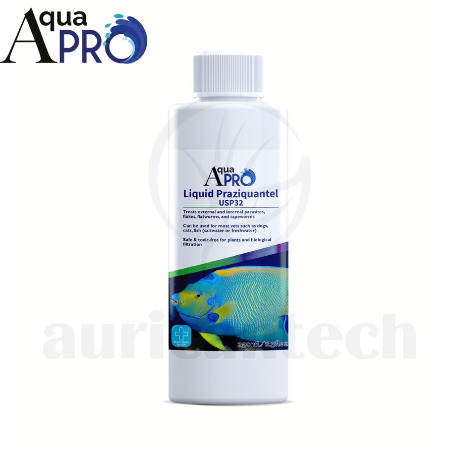 Jual AquaPro Liquid Praziquantel 250ml USP32 Obat Ikan flukes tapeworm
