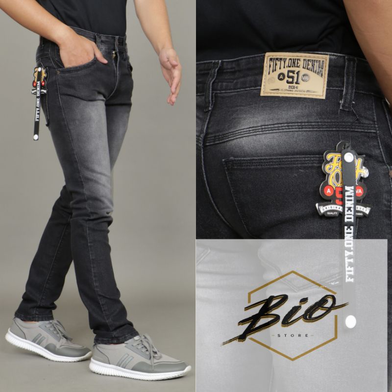 BIOSTORE CELANA JEANS SLIMFIT-SKINNY-CELANA JEANS PANJANG PRIA BLACK JAZZ - SOFT JEANS