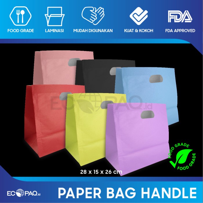 

Paper Bag Polos - Paper Bag HANDLE - PELANGI 28x15x26 cm (20 pcs)