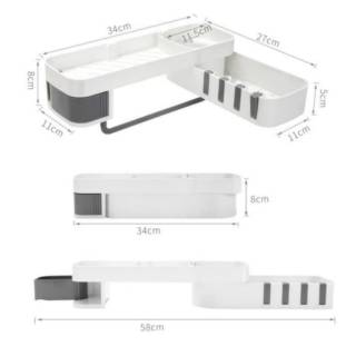  Rak  Gantung  Siku Putar Serbaguna Corner  Shower Rotary 