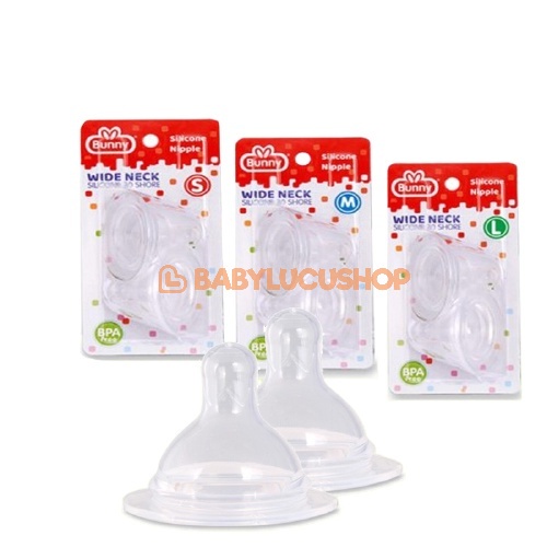 Lusty Bunny Dot Wideneck Dan Baby Safe isi 2 Silicone Nipple Dot Bayi-LB DOT WIDENECK ISI2