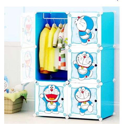 Lemari Pakaian Portable Karak 6 Pintu Motif Anak Lucu