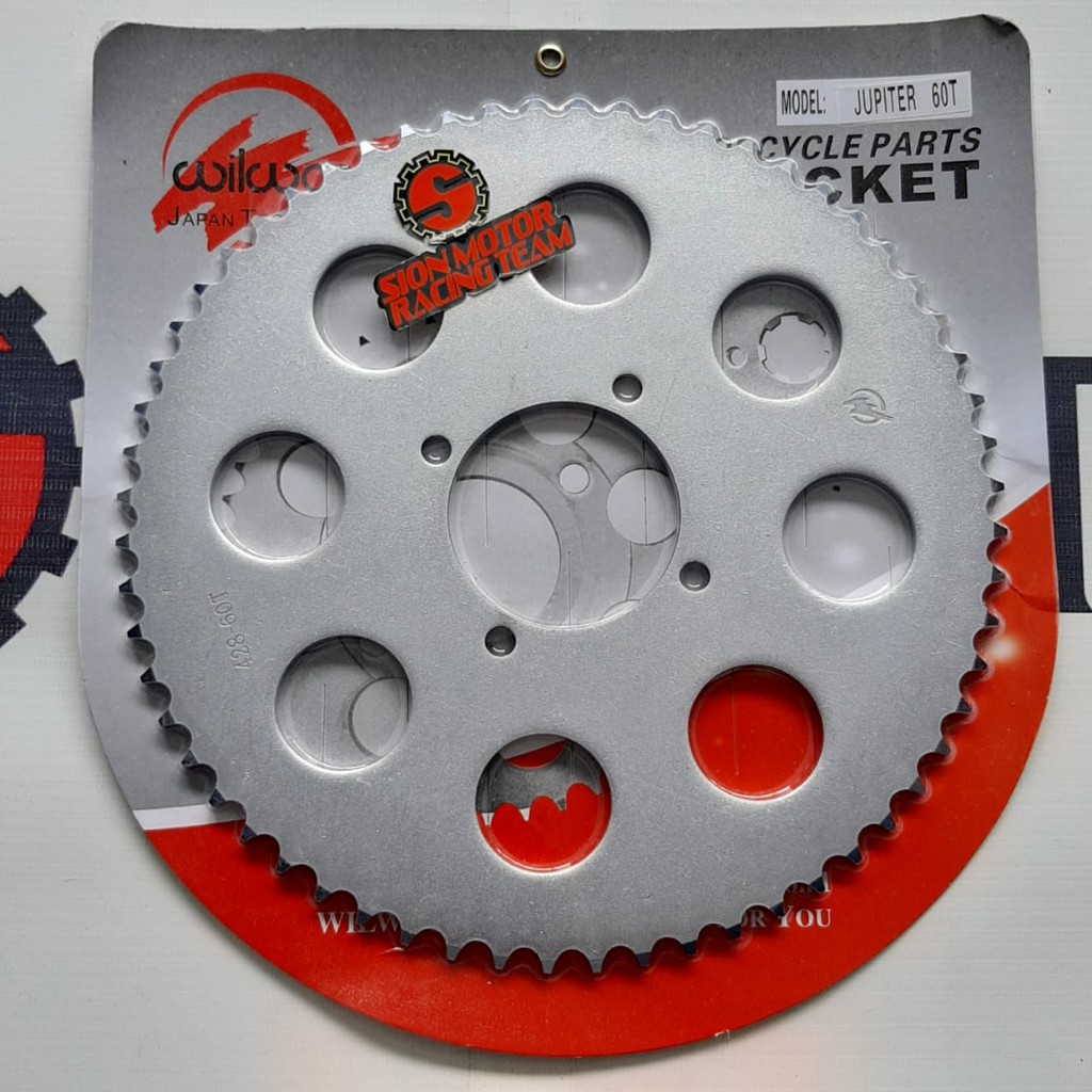 428-60T Gir Gear Belakang / Rear Sprocket Yamaha Jupiter Z / RX King / F1ZR / Vega Wilwood 428 60T C
