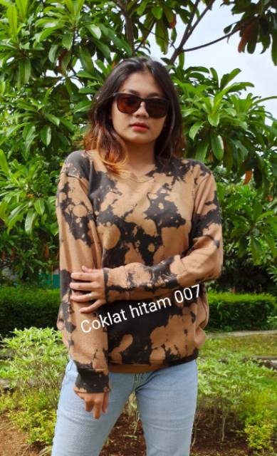 Crewneck Fleece TIE DYE l Pakaian Atasan Wanita l Atasan Wanita l Sweater Oblong l Sweater Murah