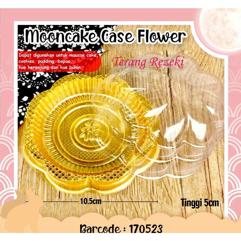 

Tray Mika Mooncake Tutup Tempat Kue Bulan Puding Cases Gold Bunga