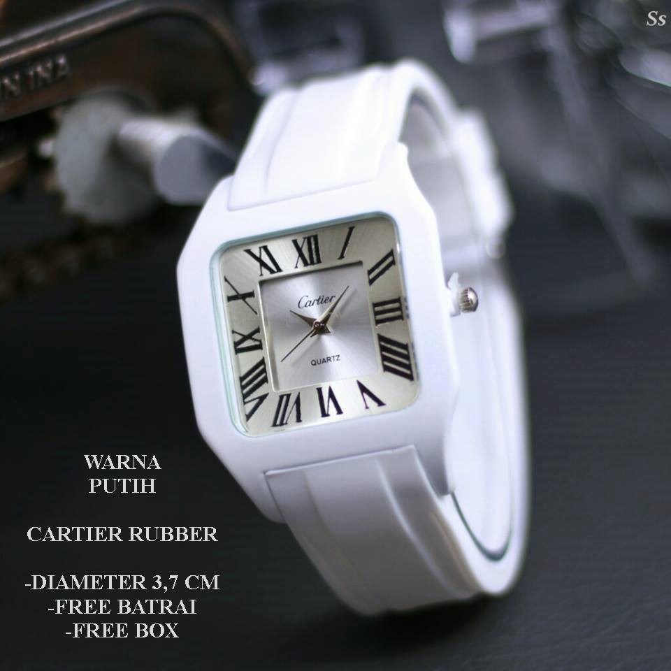 JAM TANGAN WANITA CARTIER RUBBER UK D=3,7CM