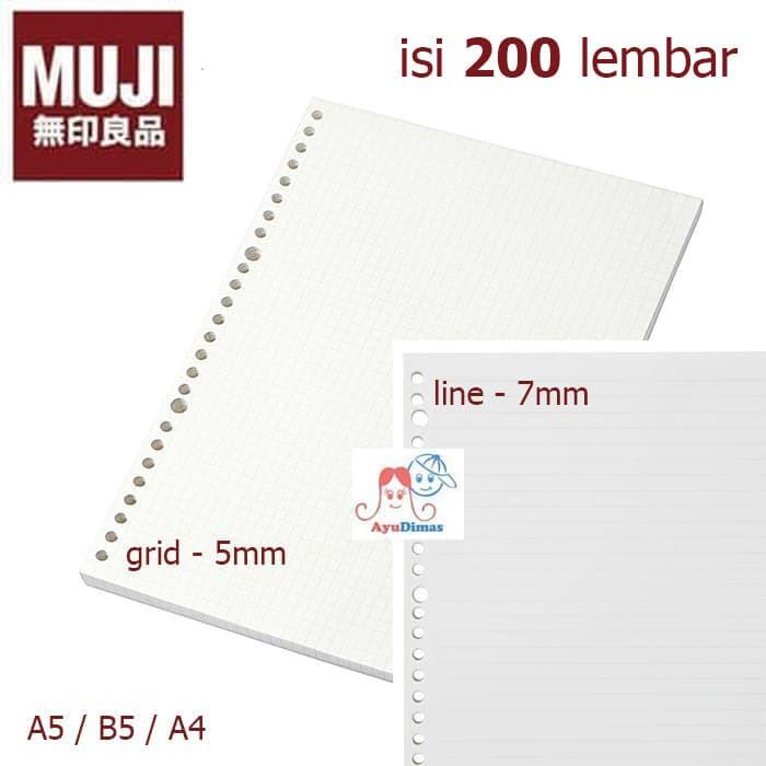 

Binder | Muji -200 Pcs-Loose Leaf Paper A5/B5/A4 - Line/Grid/Dot/Blank - Kertas Kualitas Terbaik